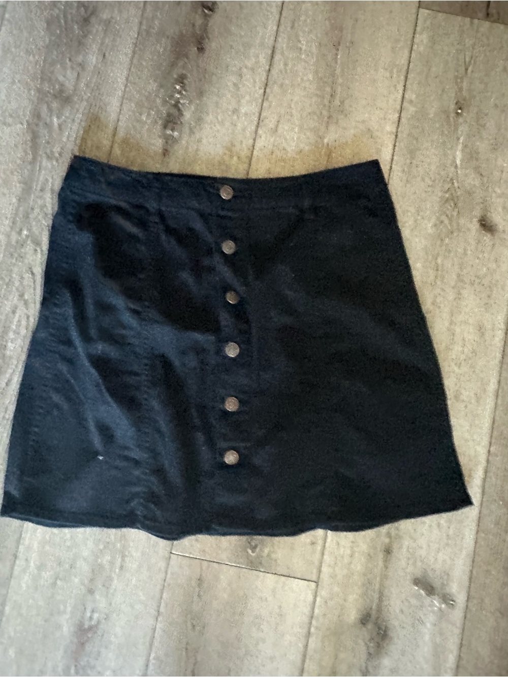 Mossimo Supply Co. Black Button-Front A-Line Mini Skirt